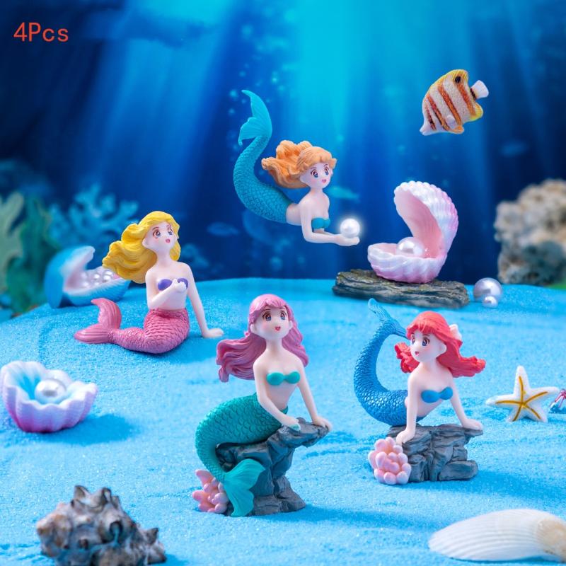 Aquarium Fish For Sale Online - Set di 4 Ornamenti in Plastica